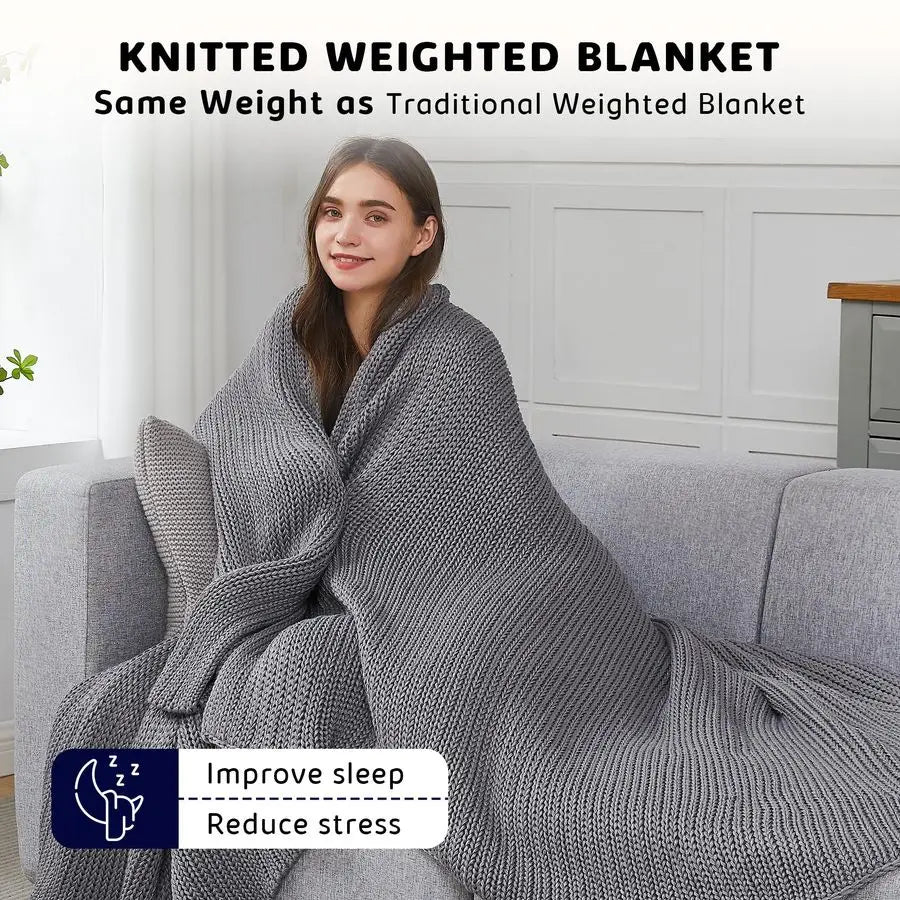 Chunky Knit Weighted Blanket 60x80