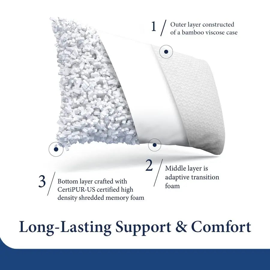 Bamboo Cooling Pillow (Adjustable Fill)