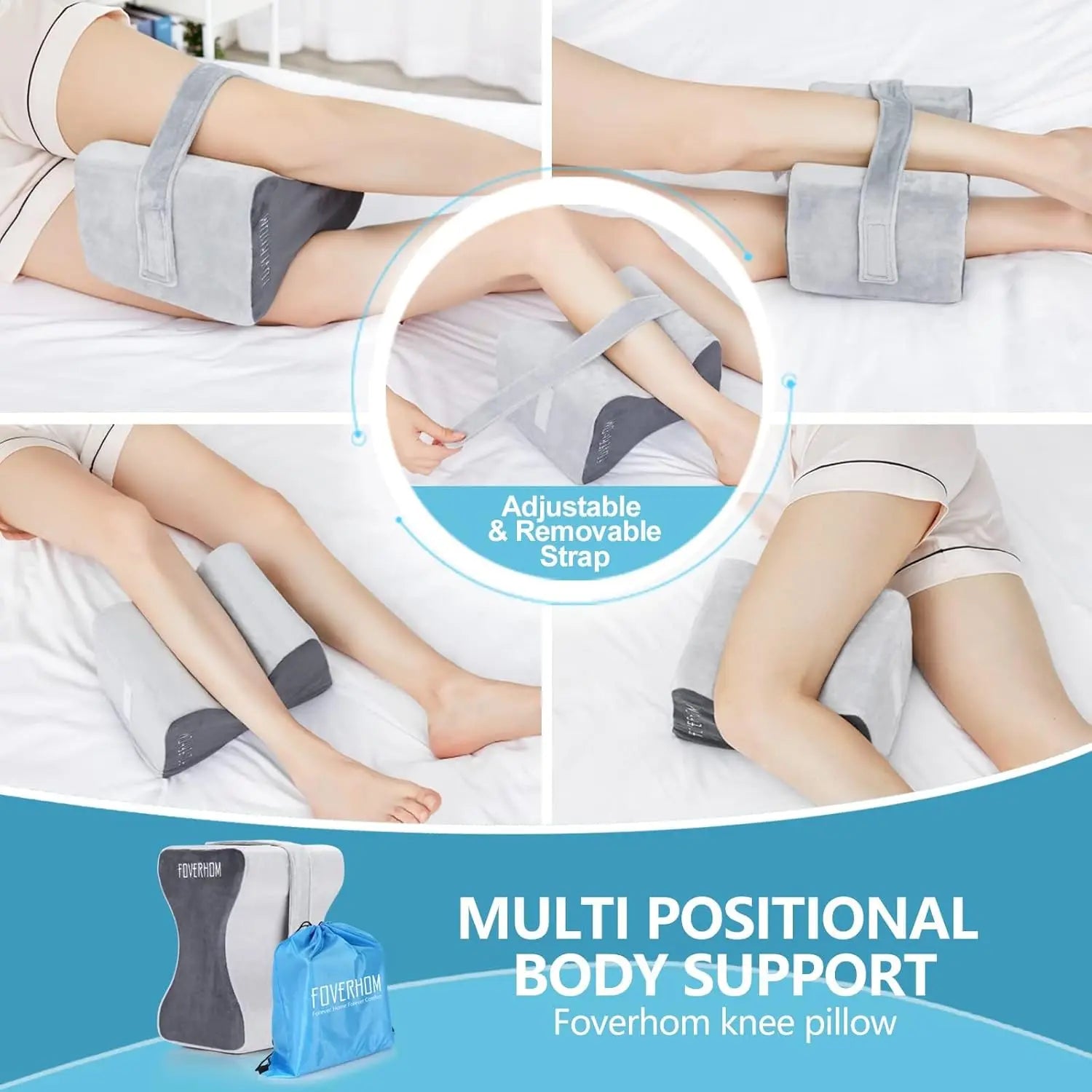 Sciatica Relief Knee Pillow (Grey)