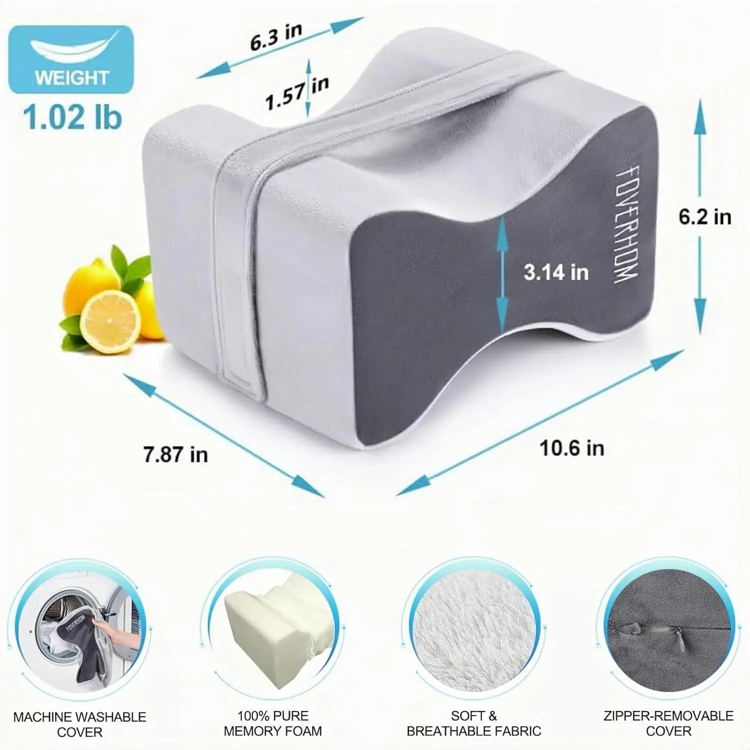 Sciatica Relief Knee Pillow (Grey)