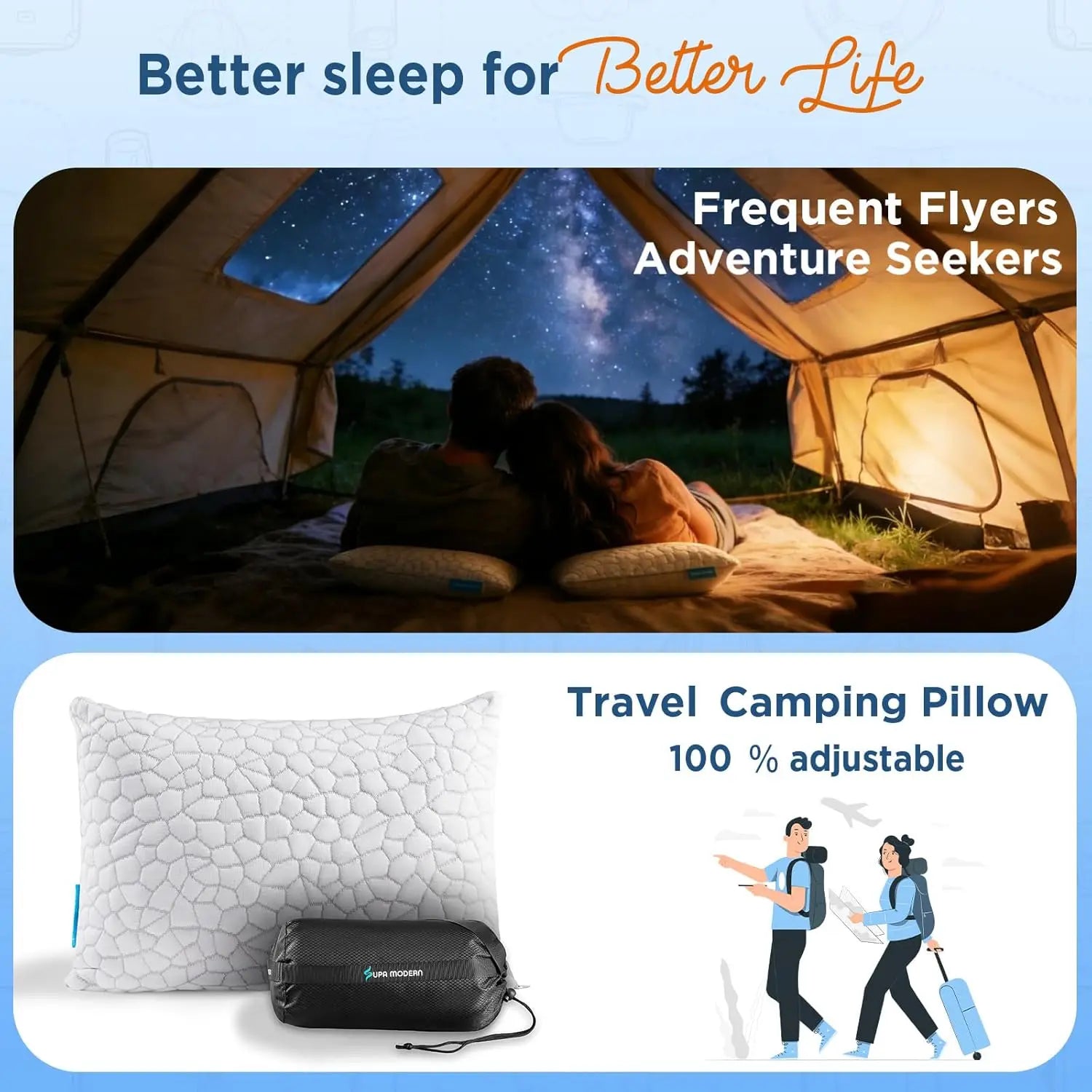 Cooling Travel Pillow (Adjustable Foam)